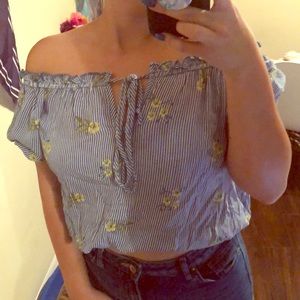 Over the shoulder crop top